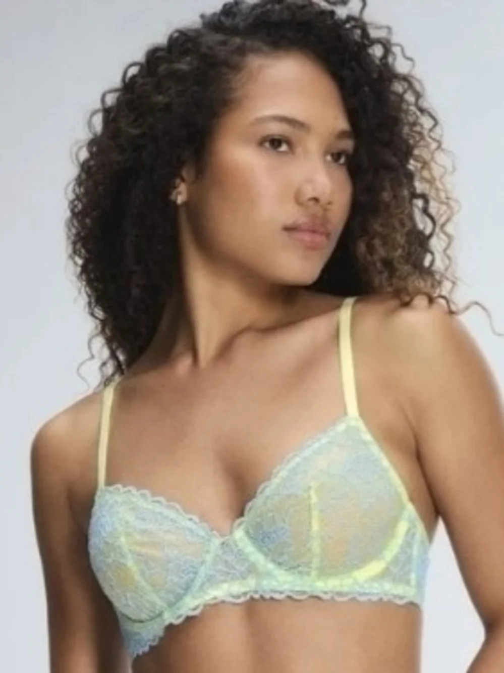 💙SET Savage X Fenty Pastel Yellow and Light Blue Lace Bralette & Bikini